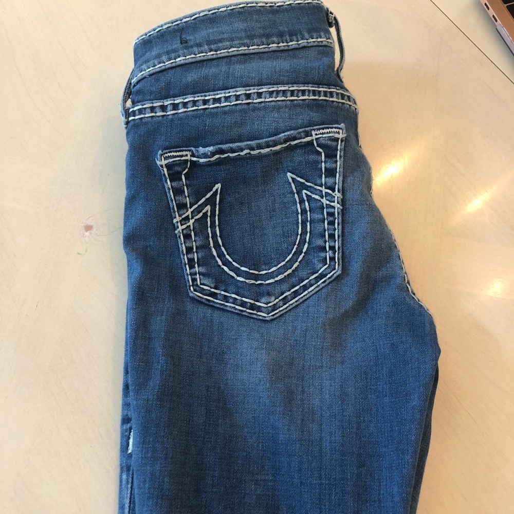 True religion mid rise straight jeans